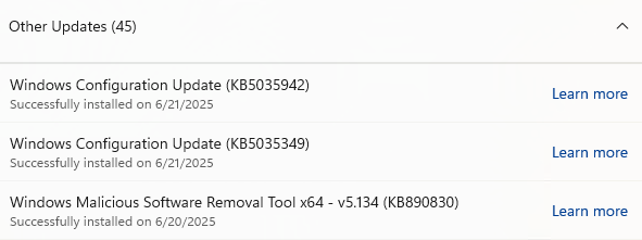msrt update listed in windows update