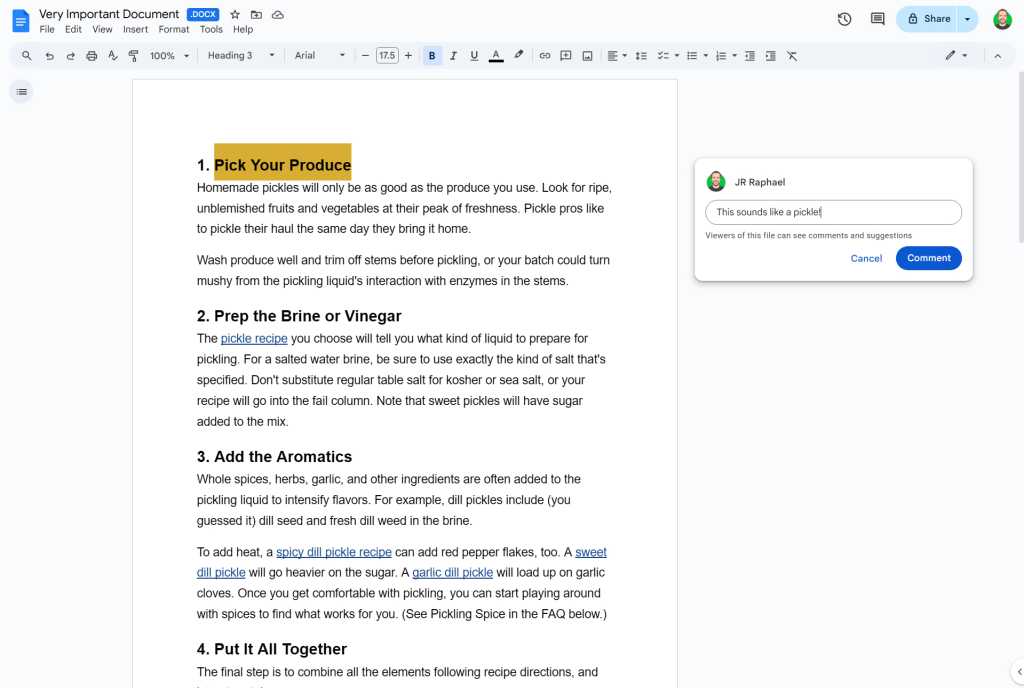 a microsoft word docx file open in google docs