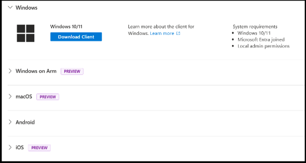 Entra Private Access Device Availability