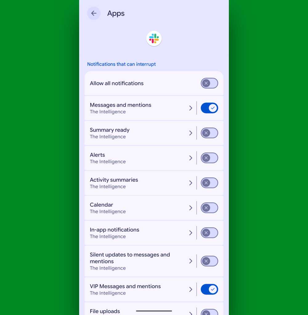 Android Modes: Apps notifications