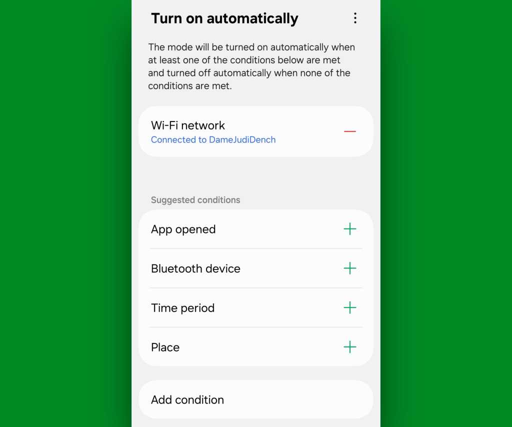 Android Modes: Samsung triggers