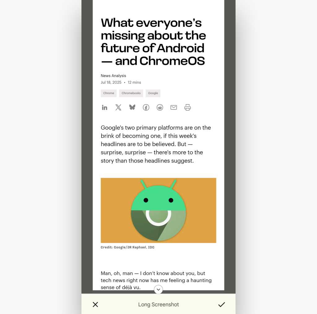 taking a screenshot in chrome android browser