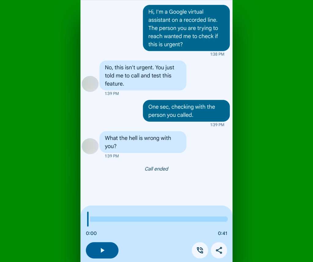 Google Pixel calling features: Call Screen transcription