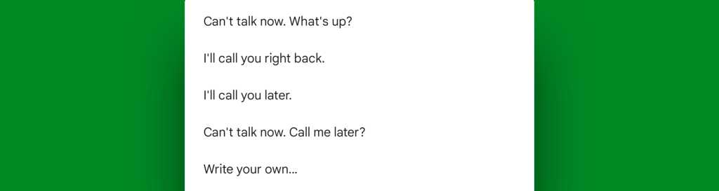 Google Pixel calling features: Quick Responses