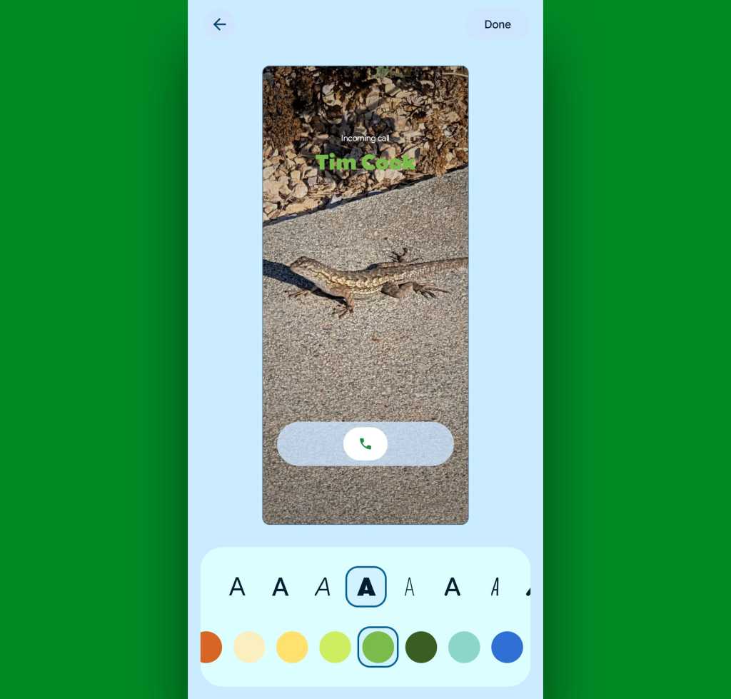 Google Pixel Phone features: Calling Card customize