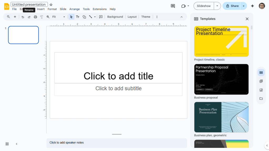 overview of google slides editing interface