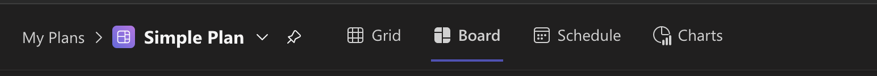 microsoft planner navigation toolbar for plan