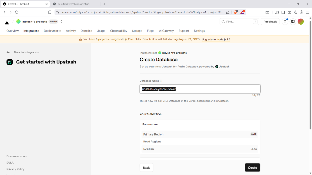 Create a new database.