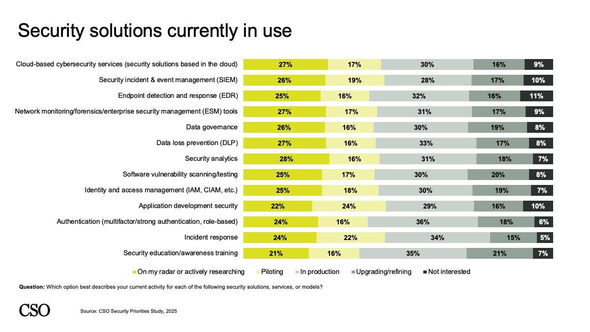 2025 Security Priorities Survey: Slide 16 Tools in Use