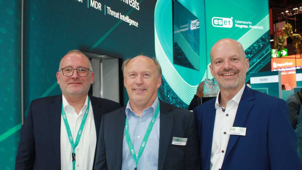 Eset-Mitarbeiter Christian Lueg, Michael Klatte und Peter Neumeier.