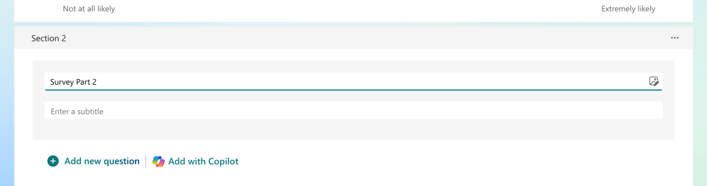 creating a new section in a form