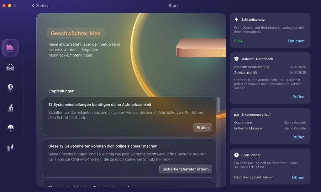 Moonlock Oberfläche