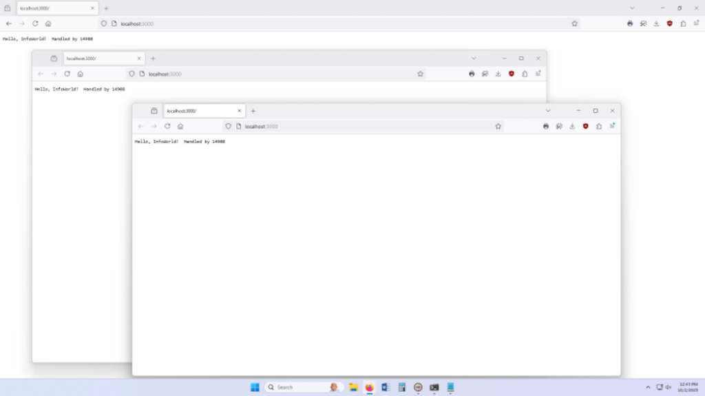 Screenshot of a web page showing multiple instances of a running program.