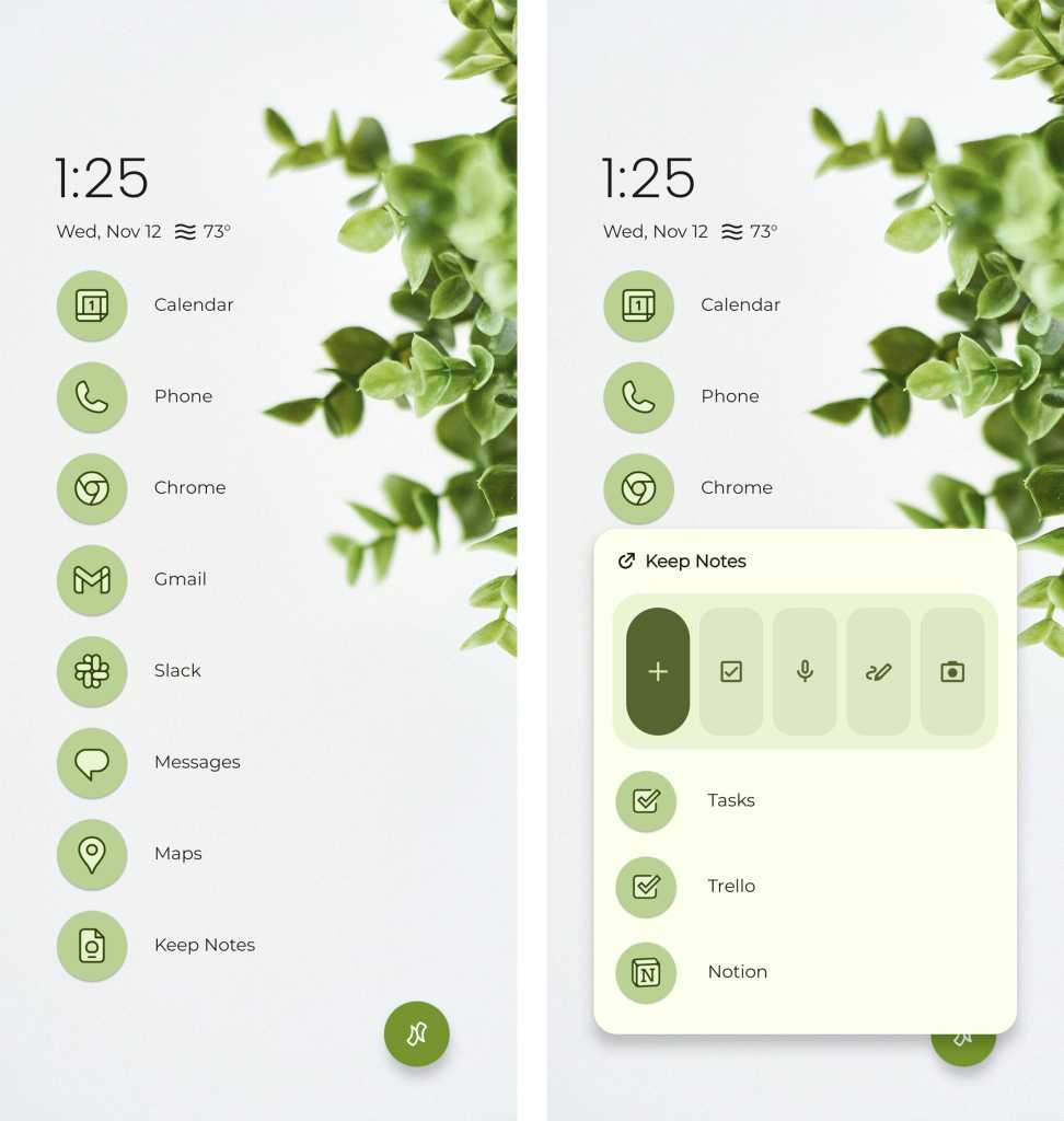 vertical app menu and folders in android via niagara launcher
