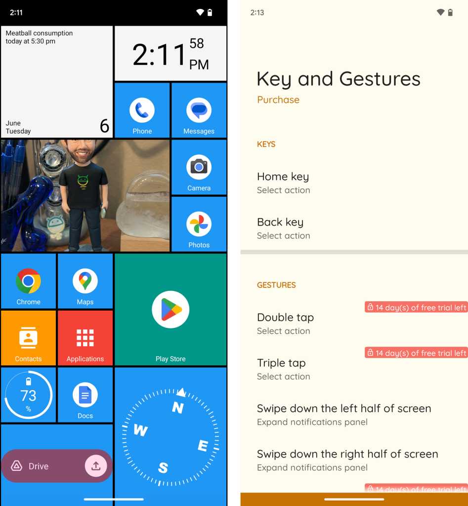 windows phone like interface in square home android launcher