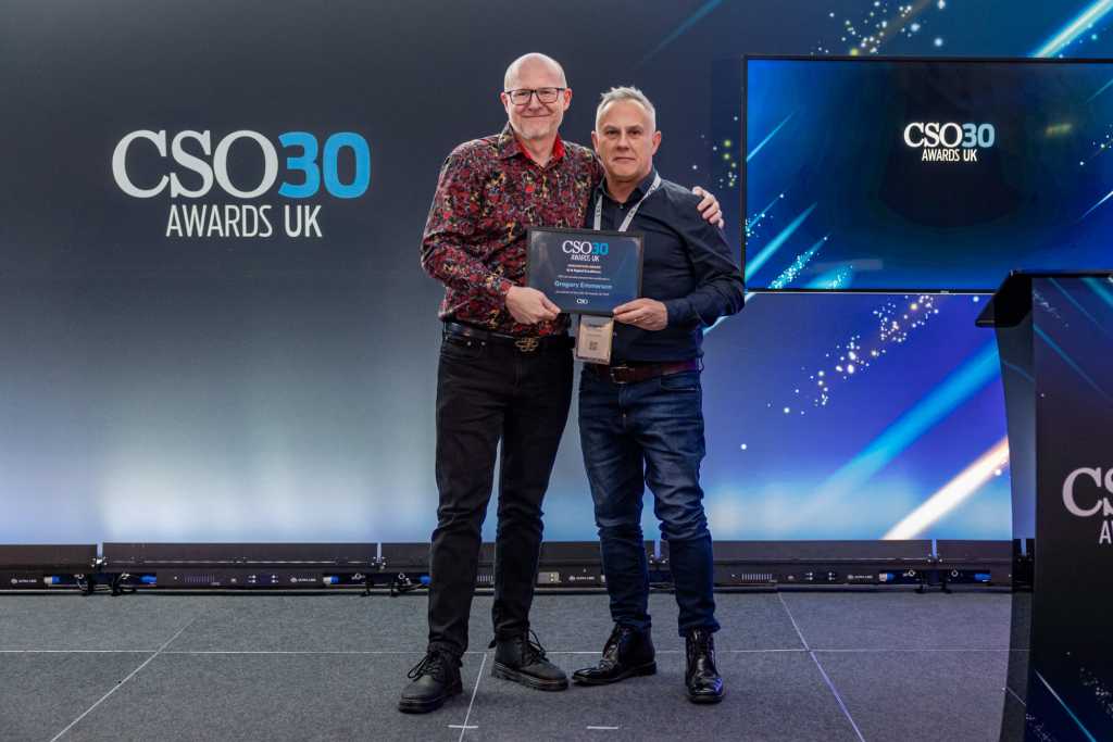 UK CSO 30 2025 winner Greg Emmerson (right) with judge Andrew Barber (left)