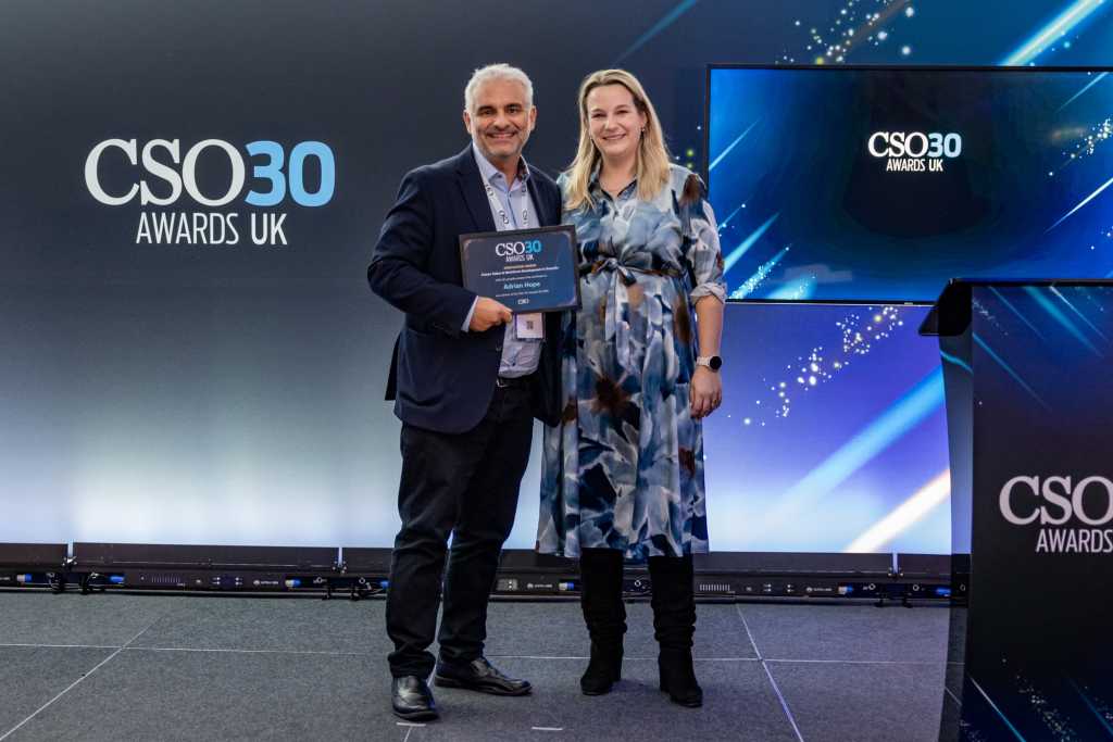 UK CSO 30 2025 winner Adrian Hope (left) and CSO 30 Chair Romy Tuin (right)