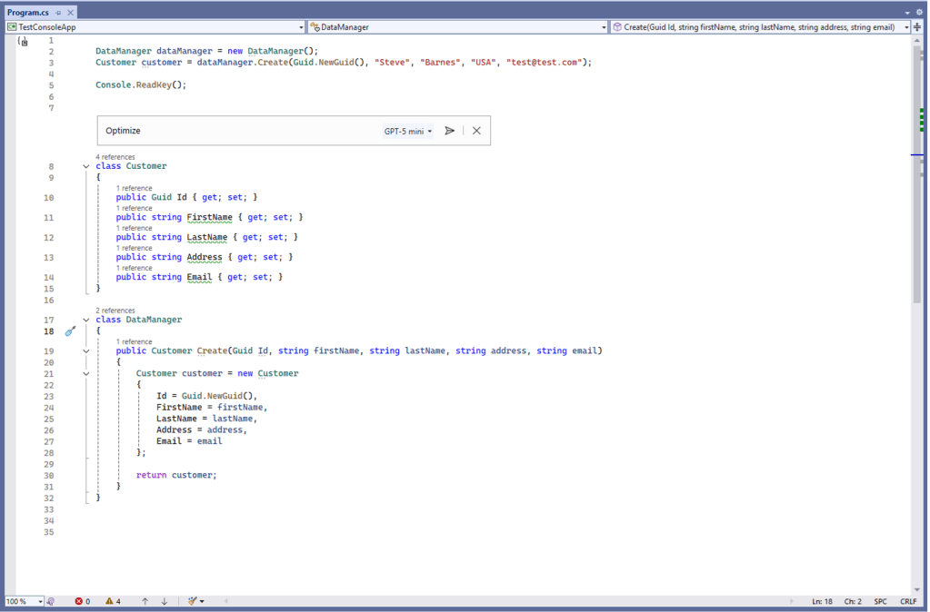 GitHub Copilot optimize code