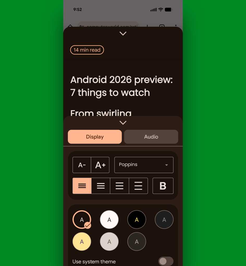 Android Reading Mode: Customize