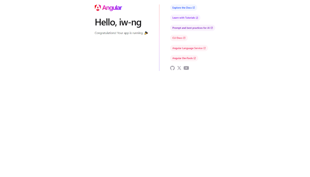 A screenshot of a Hello, World! app built with Angular.