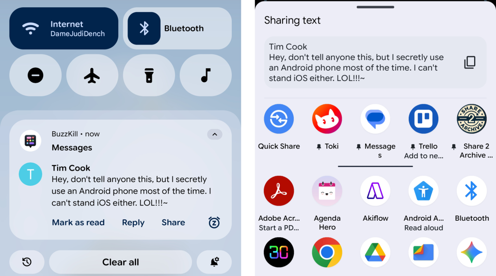 Notificaciones de Android: Compartir