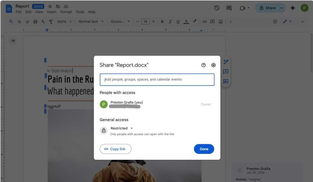 share screen in google docs