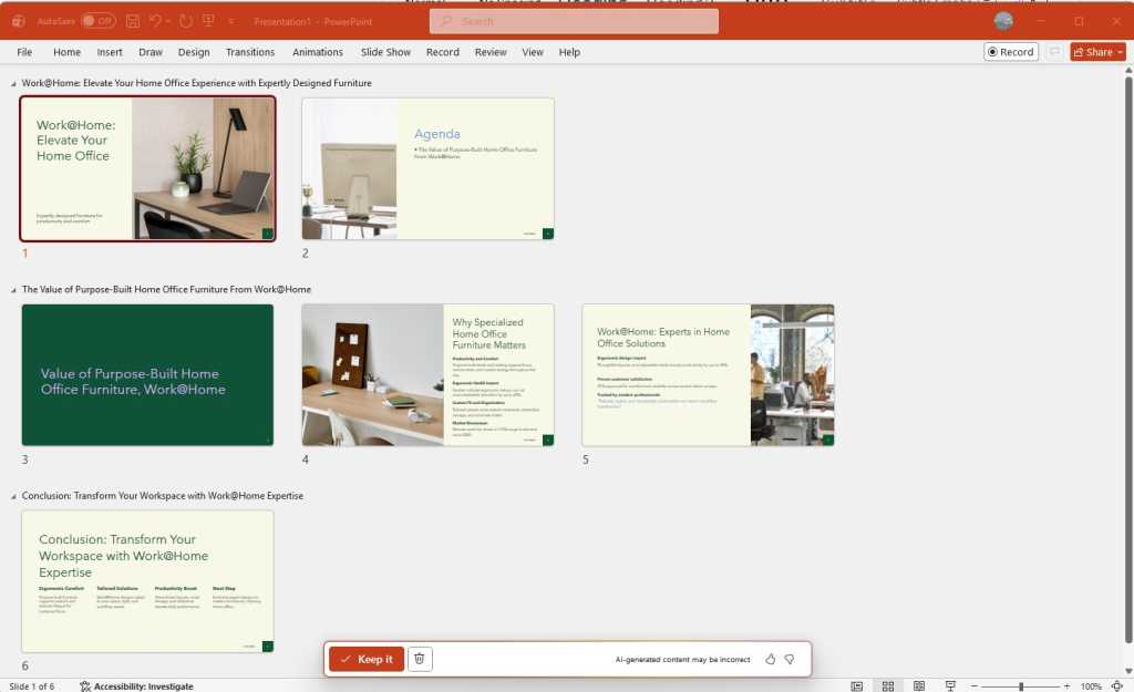 powerpoint presentation generated by microsoft copilot