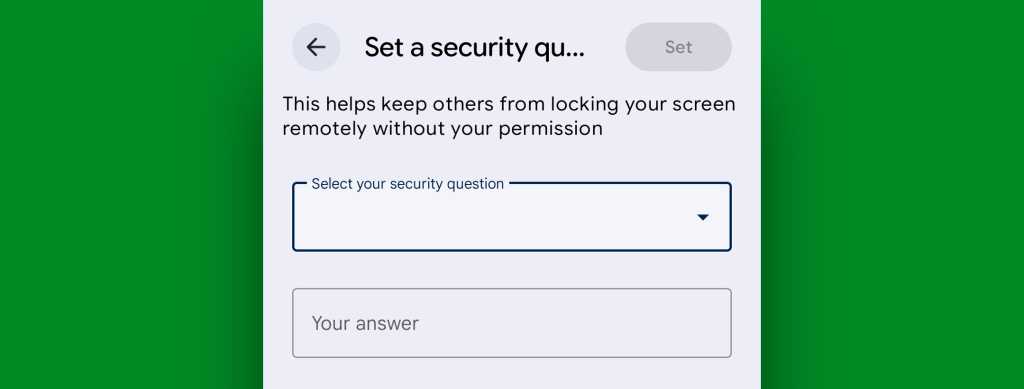 Android theft protection: Remote Lock security question