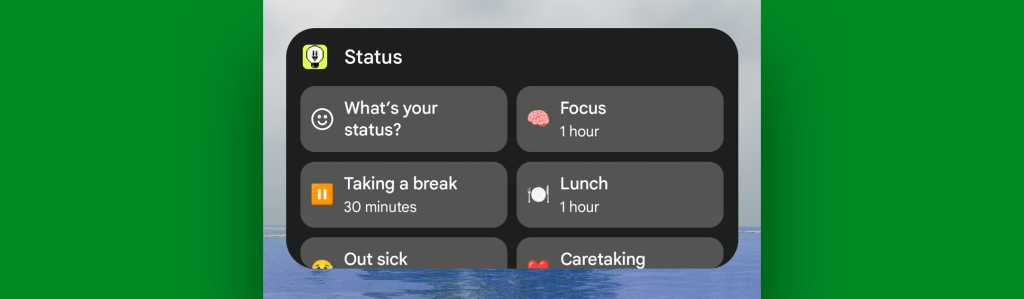 Slack Android widget: Set status