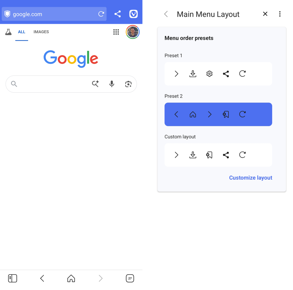 Vivaldi browser: Android