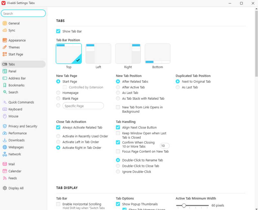 Vivaldi browser: Desktop