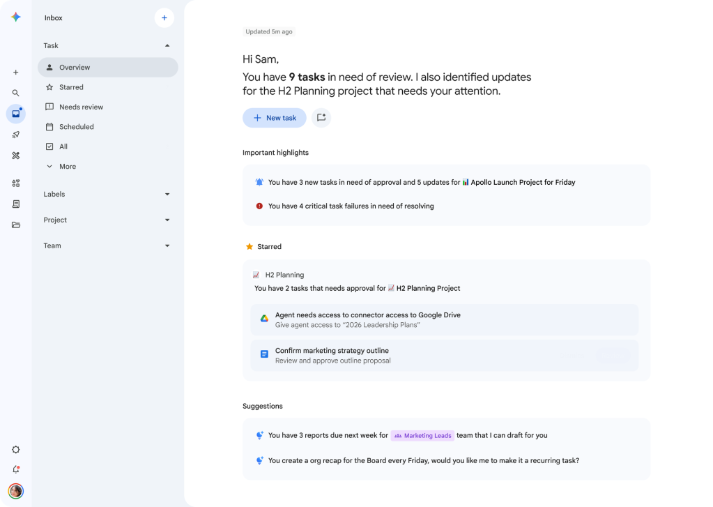 Inbox for agent management