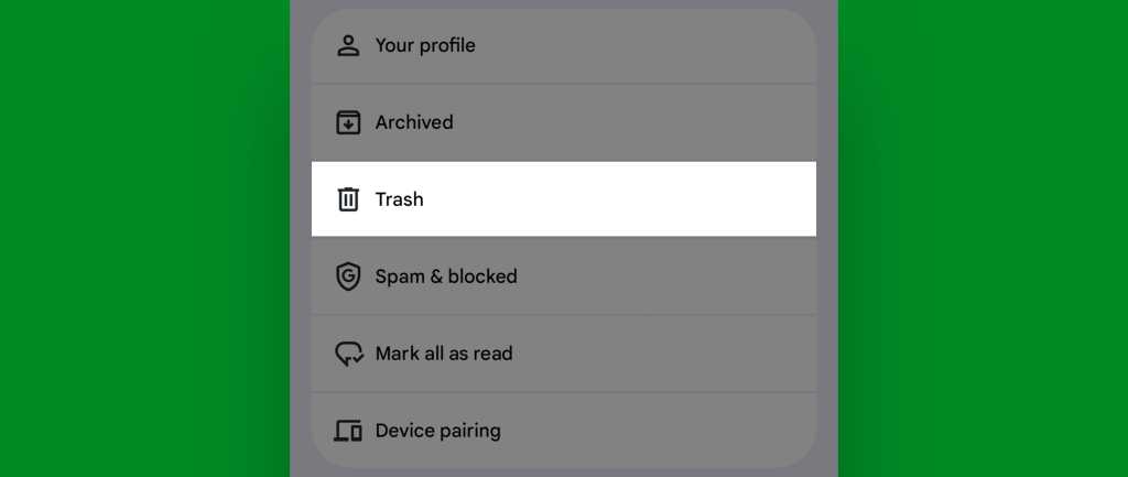 Android Google Messages trash