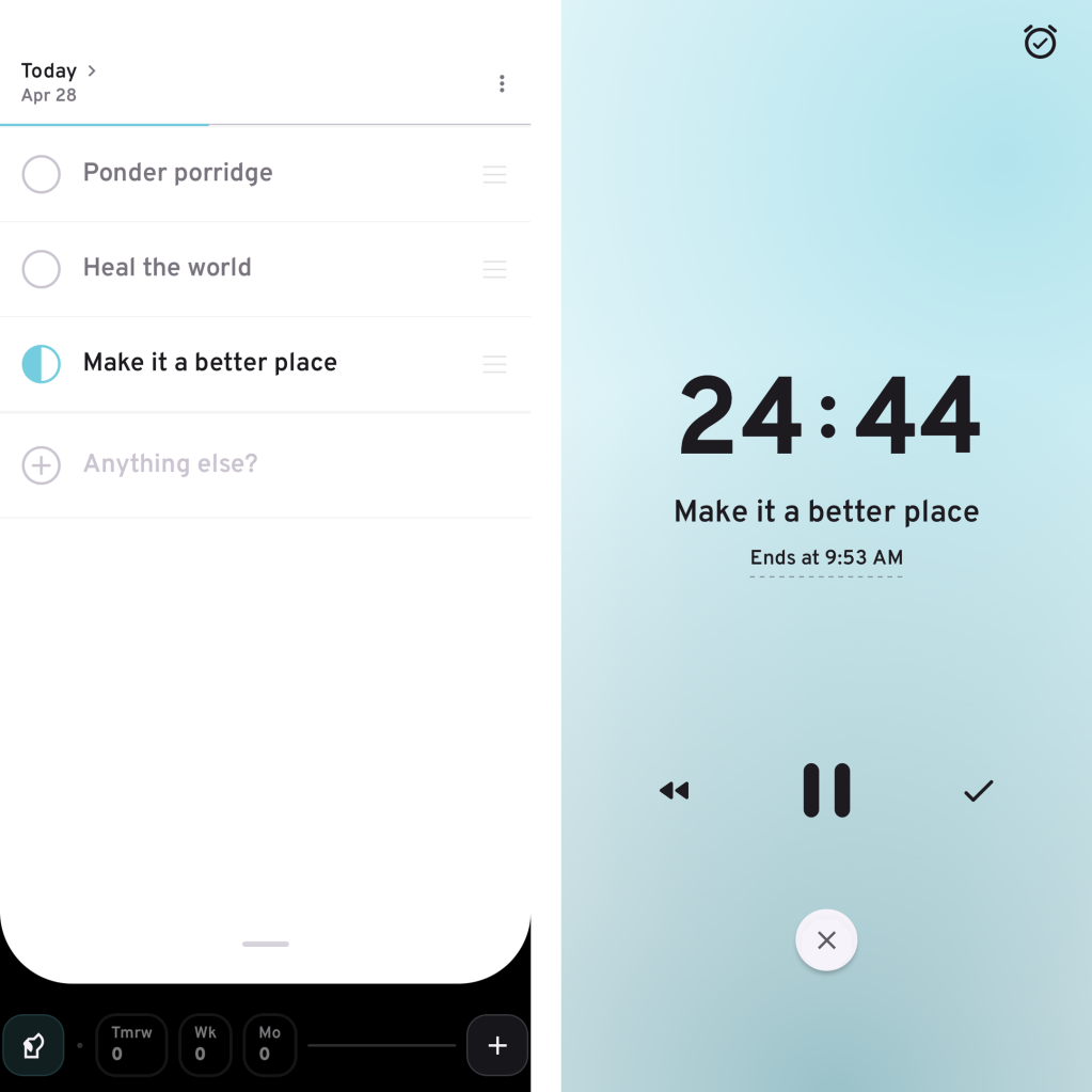 Android reminders app: Ruff Reminders in-progress, timer