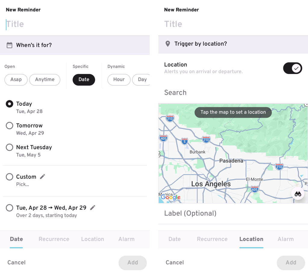 Android reminders app: Ruff Reminders location reminders