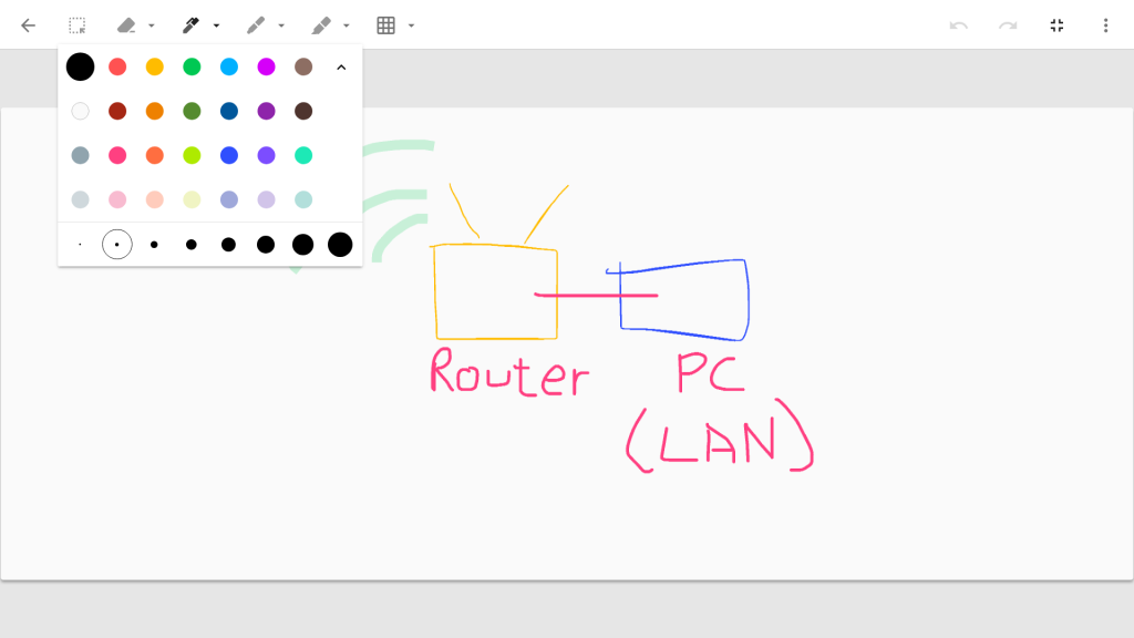 sketch being drawn on drawing screen in google keep