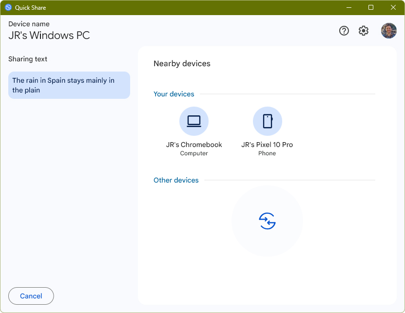 Sync Android-computer clipboard: Quick Share Windows
