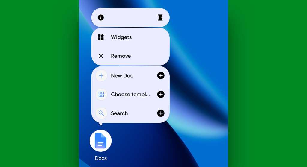 Google Docs Android: Home screen shortcuts