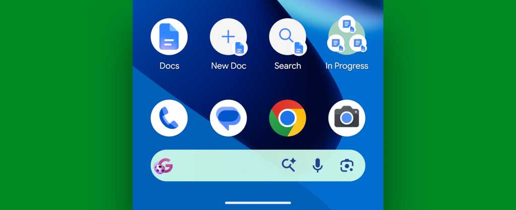 Google Docs Android: Home screen command bar