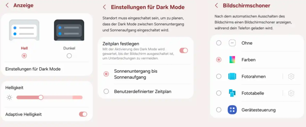 Dark mode and screen saver