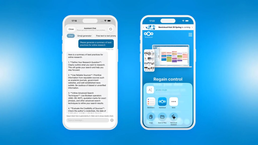NextCloud Assistant on mobile