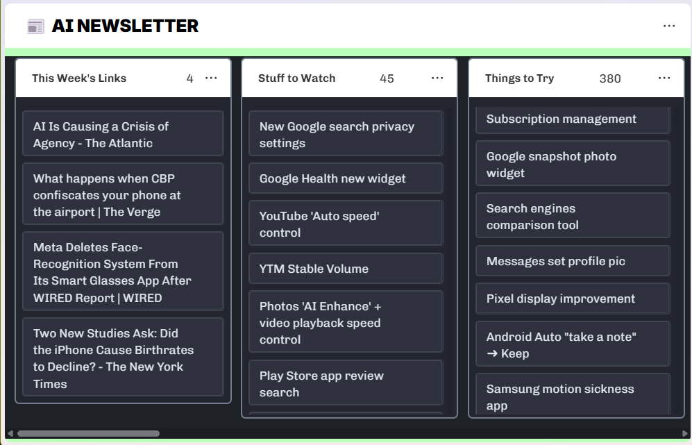 screenshot of trello interface simplified by custom chrome extension written by gemini
