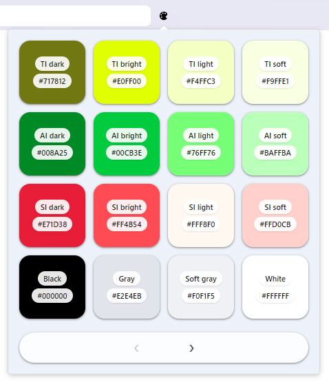 screenshot of color palette selector - a custom chrome extension created by gemini 