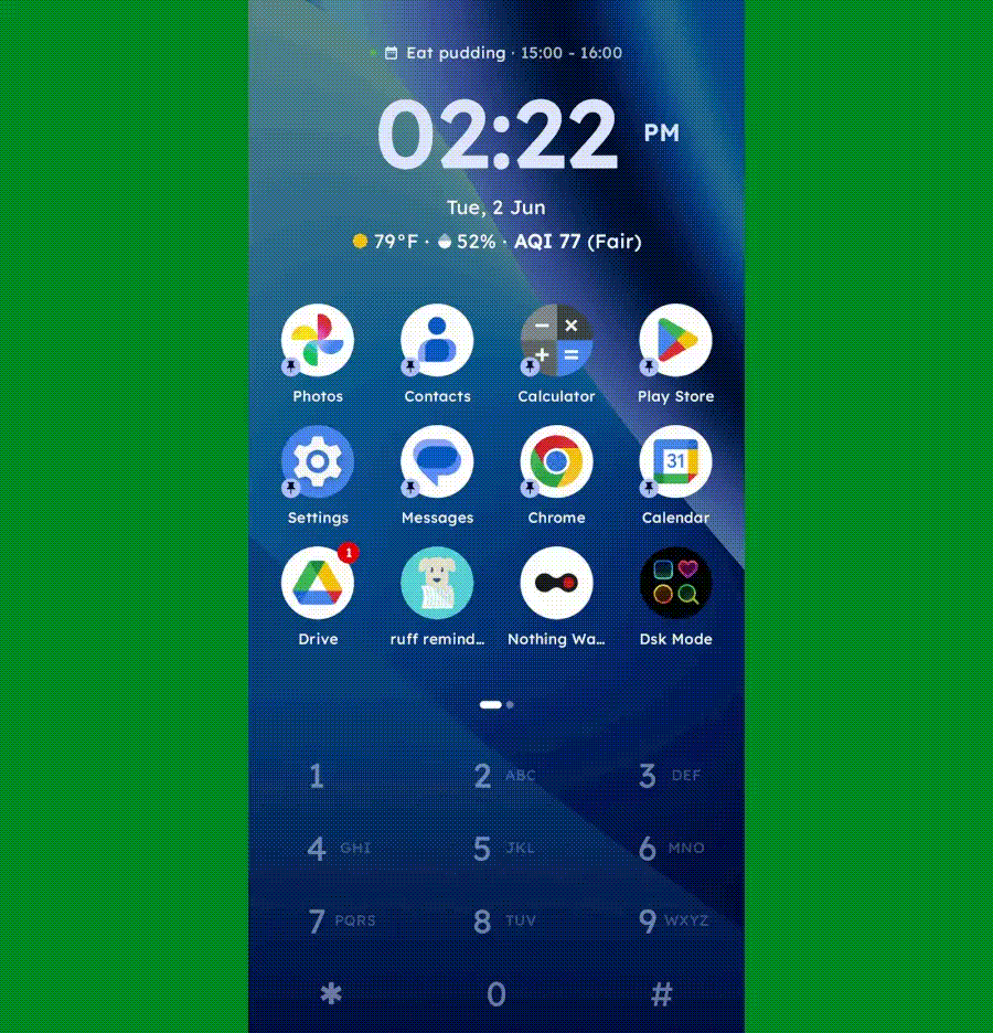 Key Launcher Android home screen widget center