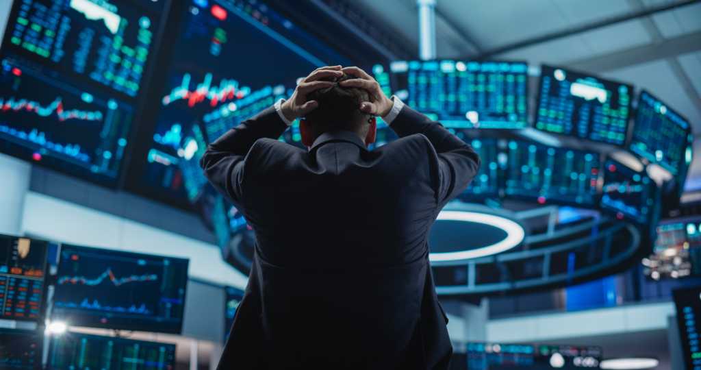 Verzweifelter Manager an der Börse