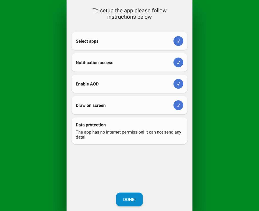 Android notification light: AodNotify setup