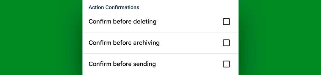 Gmail Android: Confirmations