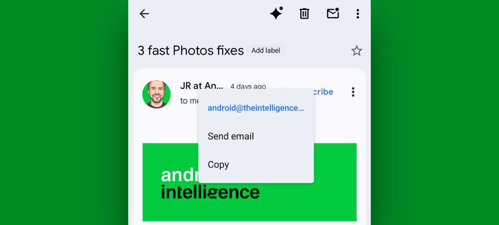 Gmail Android: Copy email