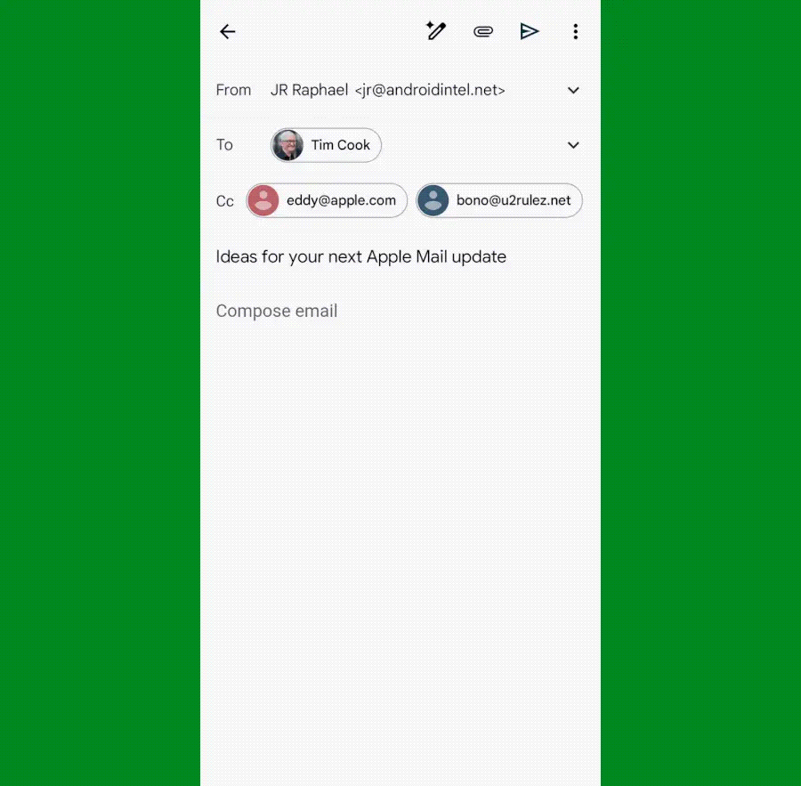 Gmail Android move recipient