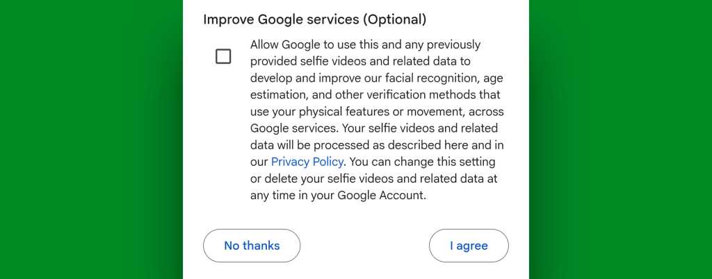Google selfie security: privacy